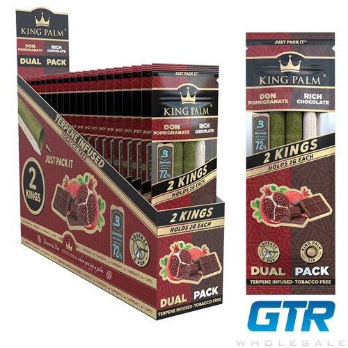 King Palm Dual Pack - 2 Kings - Pomegranate & Chocolate - GTRwholesale